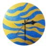 Sparkling Golden Blue Zebra Clock