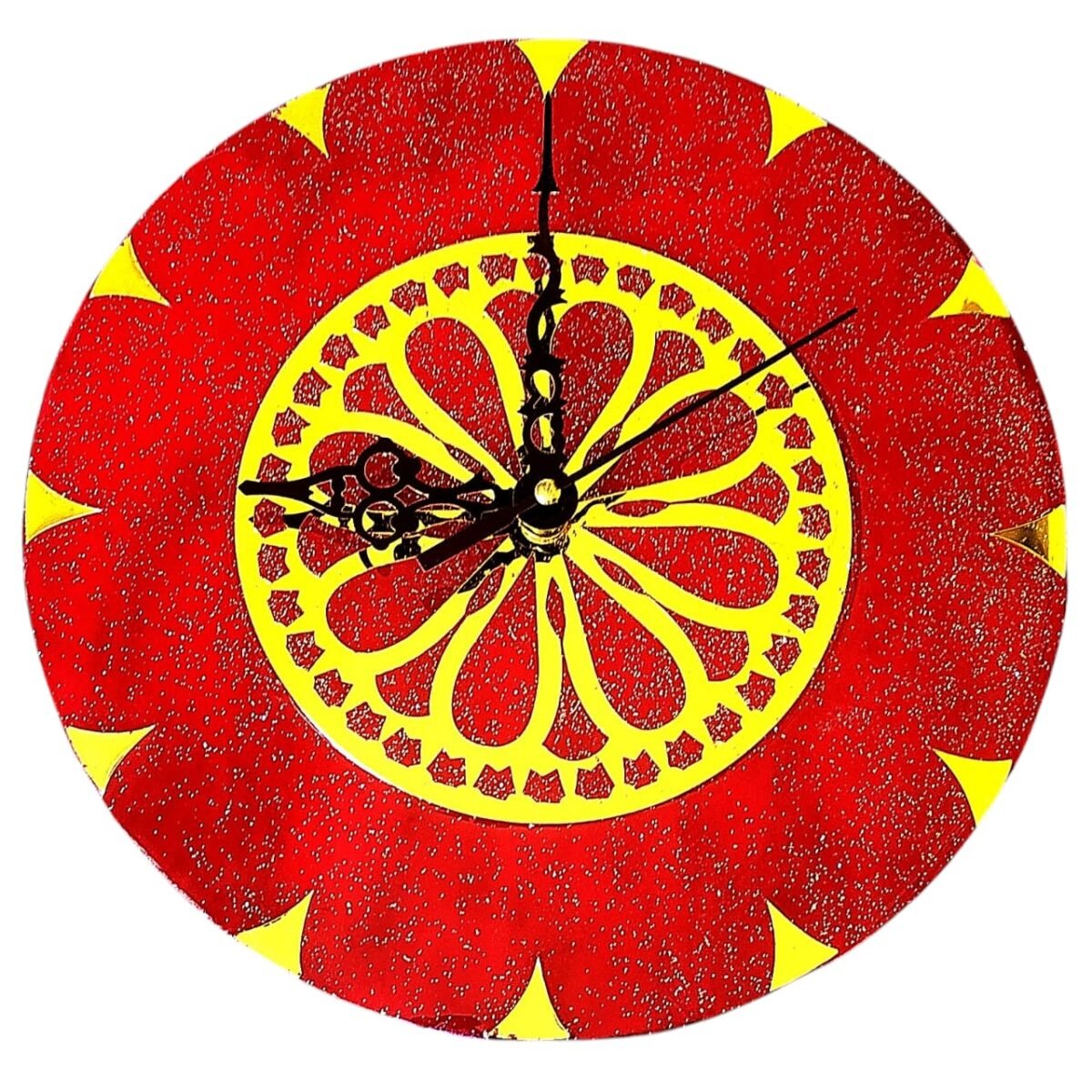 Red Ethnic Handmade Clock