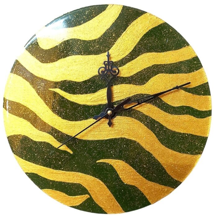 Black and Sparkling Green Wild Clock