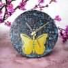 Glass Crystal Butterfly Clock