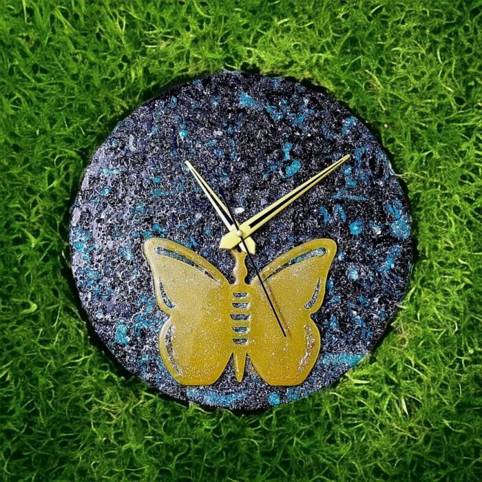 Glass Crystal Butterfly Clock