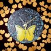 Glass Crystal Butterfly Clock
