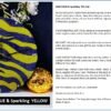Sparkling Blue and Yellow Zebra Clock
