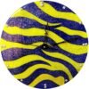 Sparkling Blue and Yellow Zebra Clock