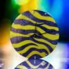Sparkling Blue and Yellow Zebra Clock