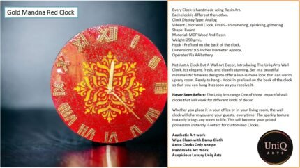 Mandna Red Auspicious Clock
