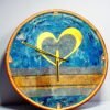 Golden Blue Heart Clock2 Golden Blue Heart Clock