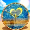 Golden Blue Heart Clock3 Golden Blue Heart Clock