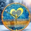 Golden Blue Heart Clock5 Golden Blue Heart Clock