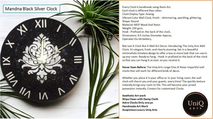 Mandna-Black-Silver-Clock-1.jpg Mandala Meditation Clock
