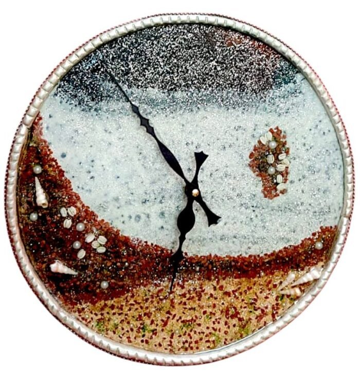 Moonlight Sea Beach Clock Moonlight Sea Beach Clock, Resin Ocean Wall Clock, Beach Theme Wall Décor, Handmade Resin Clock, Coastal Style Wall Clock, Seashell Resin Wall Clock, Ocean Inspired Timepiece, Modern Artistic Wall Clock, Resin Beach Art Clock, Nautical Wall Clock