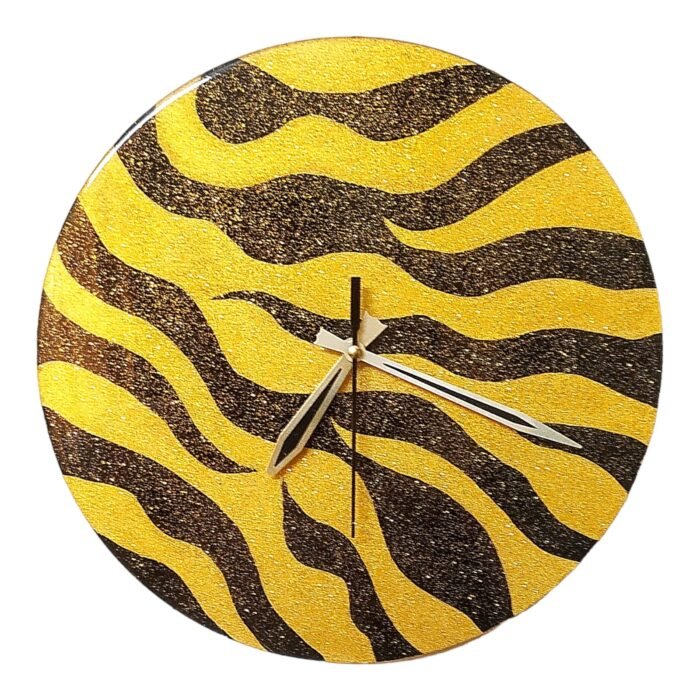Black & Gold Afrikaans Sebras Clock