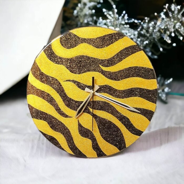 Black & Gold Afrikaans Sebras Clock