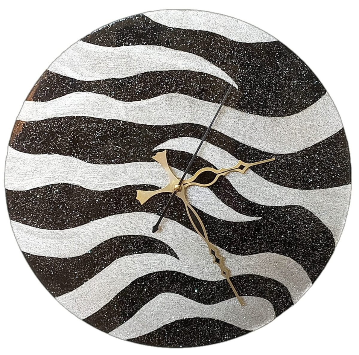 Sparkling Serengeti Zebra Clock