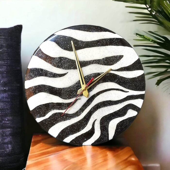 Black & White Wild Zebra Clock