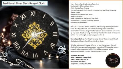Traditional Golden Rangoli Clock