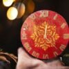 mandna-red-clock2.jpg Mandna Red Auspicious Clock