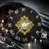 traditional-silver-black-rangoli-clock5.jpg Traditional Golden Rangoli Clock