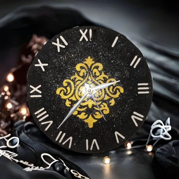 traditional-silver-black-rangoli-clock5.jpg Traditional Golden Rangoli Clock