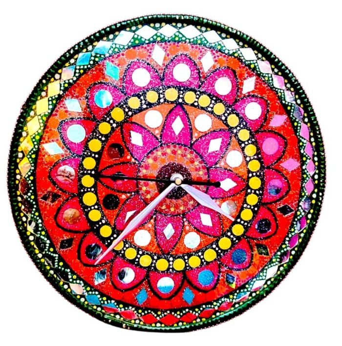 Mandala & Lippan Folk Art Timepiece Mandala & Lippan Folk Art Timepiece