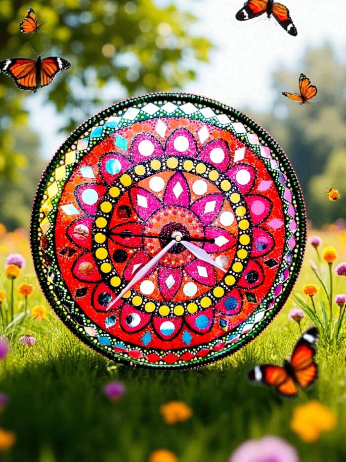 Mandala & Lippan Folk Art Timepiece2 Surya-Shukra Harmony Clock