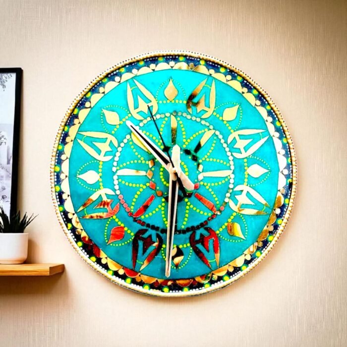 Mystic Mandala Resin Wall Clock