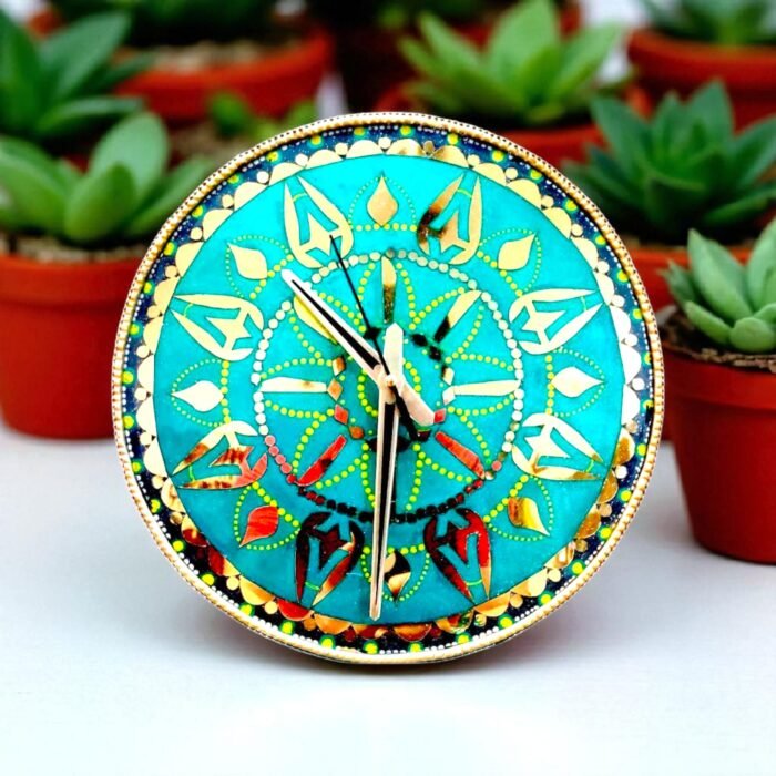 Mystic Mandala Resin Wall Clock