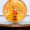 Sunburst Orange Lippan Resin Clock