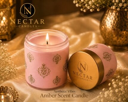 Aesthetic Vibes Pink Amber Scented Candle