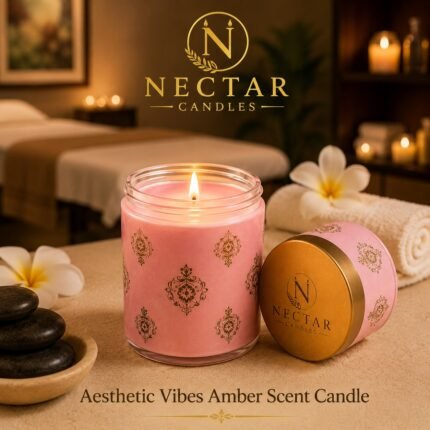 Aesthetic Vibes Pink Amber Scented Candle