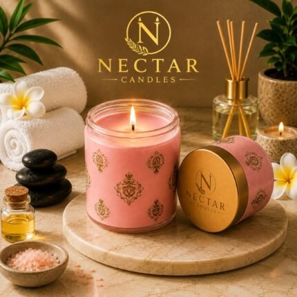 Aesthetic Vibes Pink Amber Scented Candle