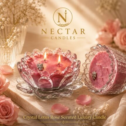 Crystal Lotus Rose Scented Luxury Candle