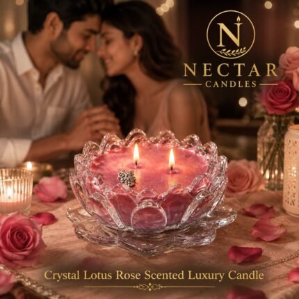 Crystal Lotus Rose Scented Luxury Candle