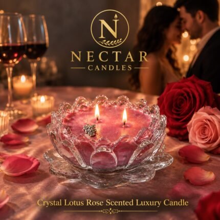 Crystal Lotus Rose Scented Luxury Candle