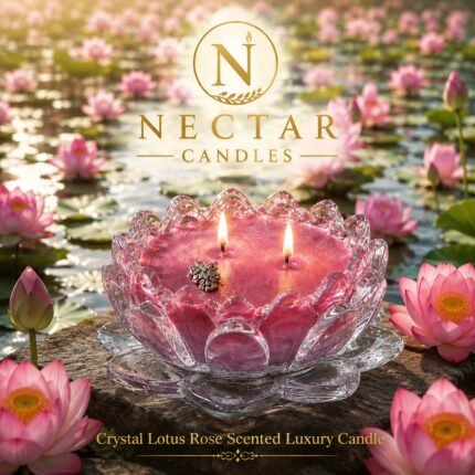 Crystal Lotus Rose Scented Luxury Candle