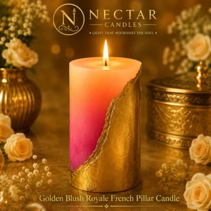 Golden Blush Royale French Pillar Candle