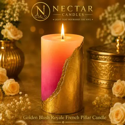 Golden Blush Royale French Pillar Candle