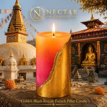 Golden Blush Royale French Pillar Candle