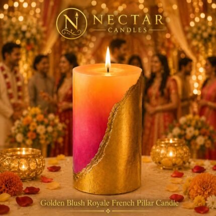 Golden Blush Royale French Pillar Candle