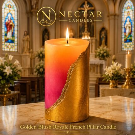 Golden Blush Royale French Pillar Candle
