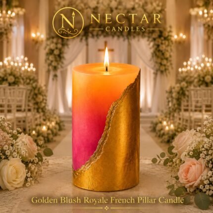 Golden Blush Royale French Pillar Candle