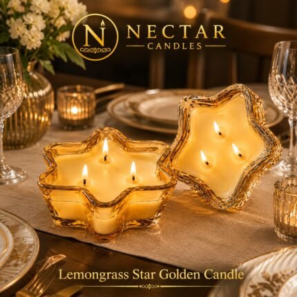 Lemongrass Scented Star Golden Candle