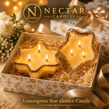 Lemongrass Scented Star Golden Candle