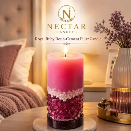 Royal Ruby Resin-Cement Pillar Candle