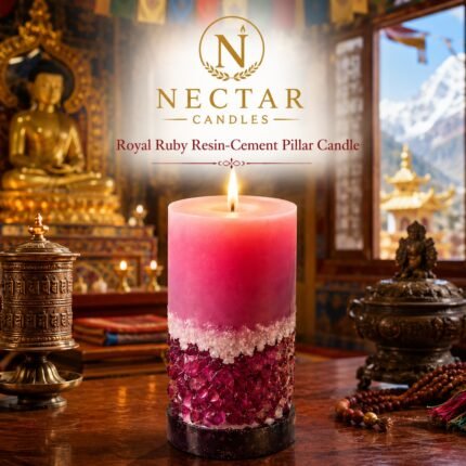 Royal Ruby Resin-Cement Pillar Candle