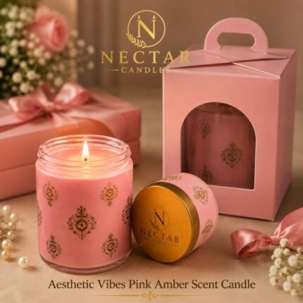 Aesthetic Vibes Pink Amber Scented Candle