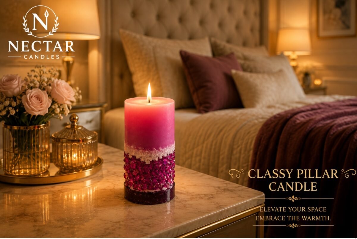 pillar candle bedroom sample
